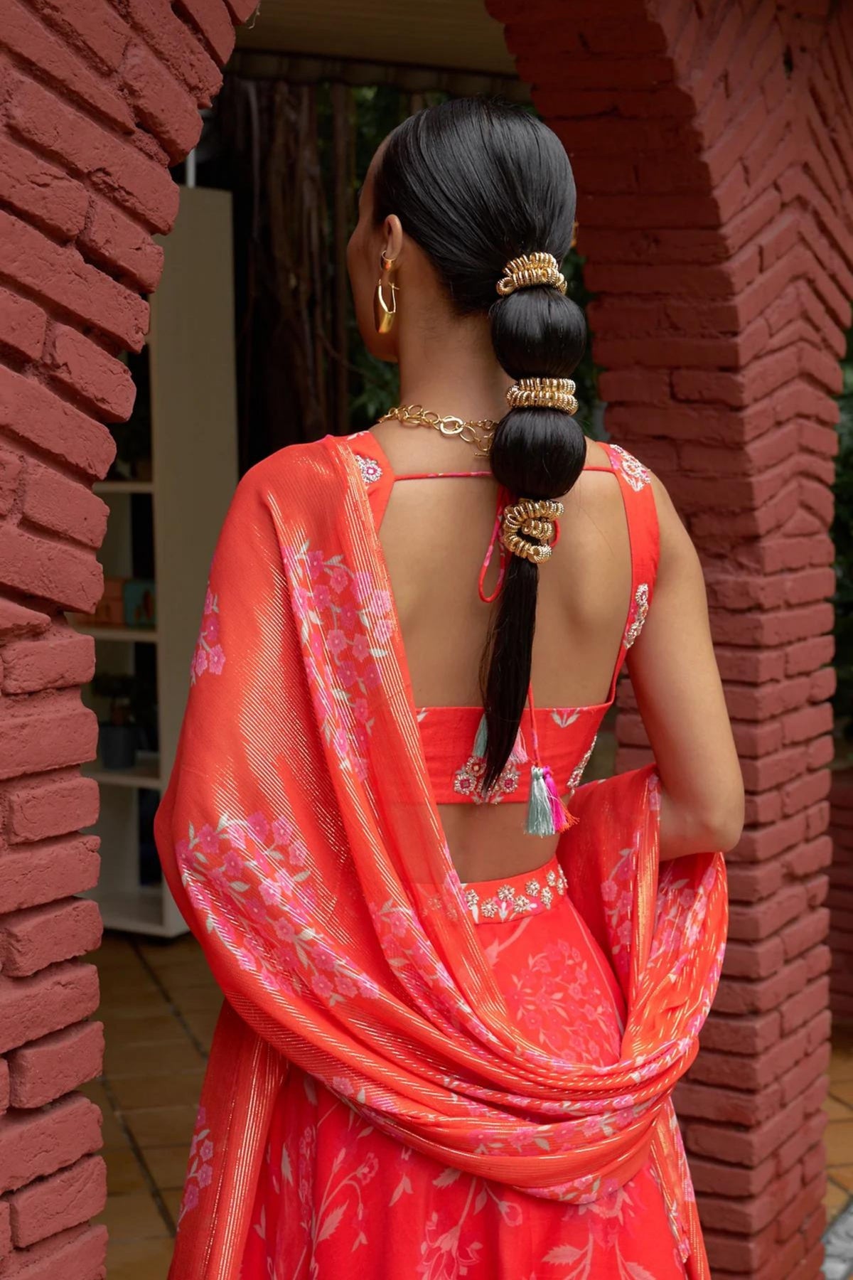 Coral Lehenga Set