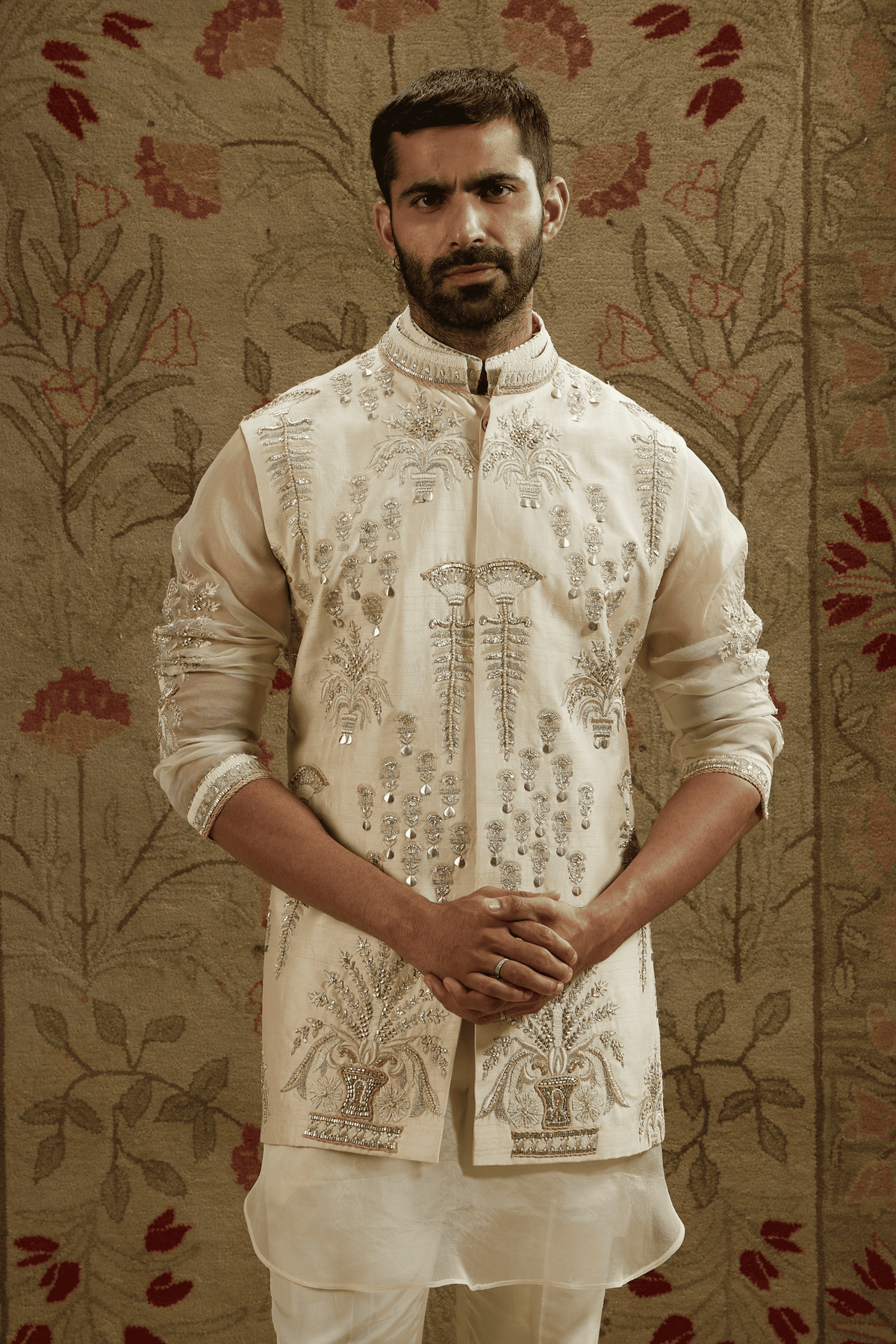 Magnolia Embellished Bundi