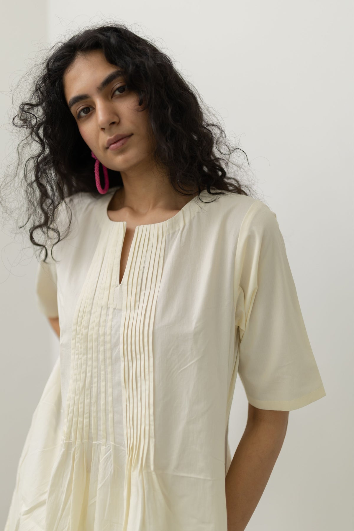 Chalk Pin Tucks Tunic