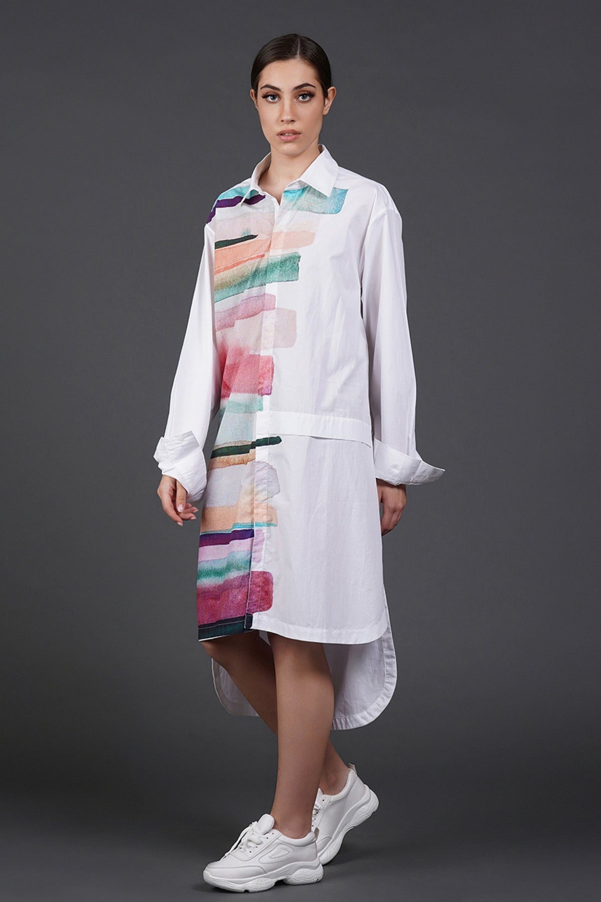 Offwhite Digtal Print Cotton Dress