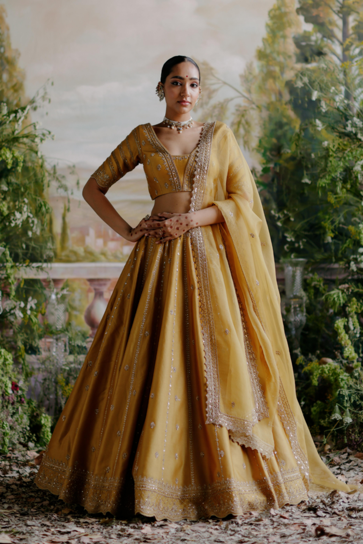 Tuscany Mustard Lehenga Set