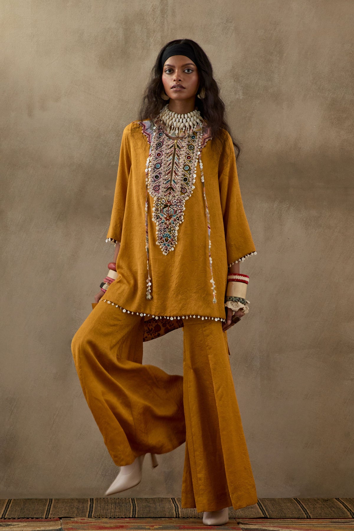 Yellow Topaz Mitra Short Kurta Set