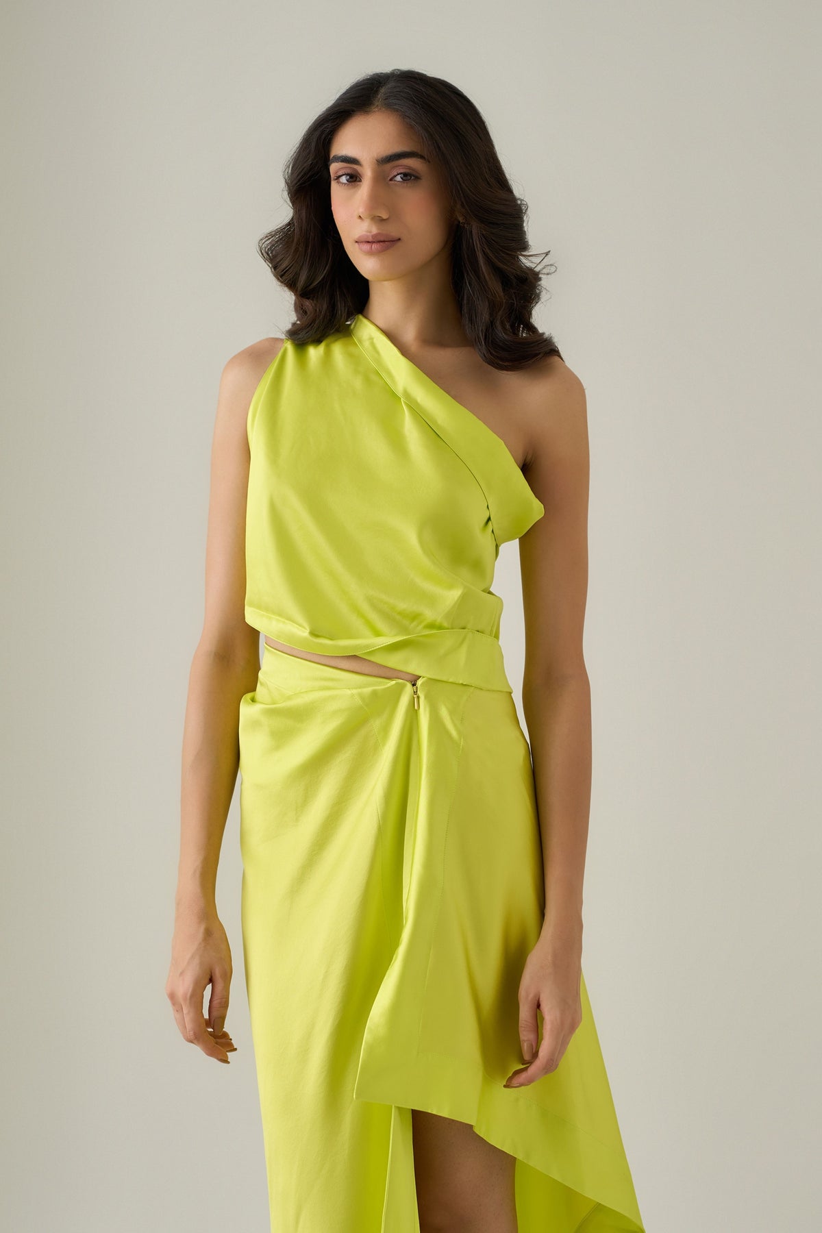 Primrose One-shoulder Sari Top