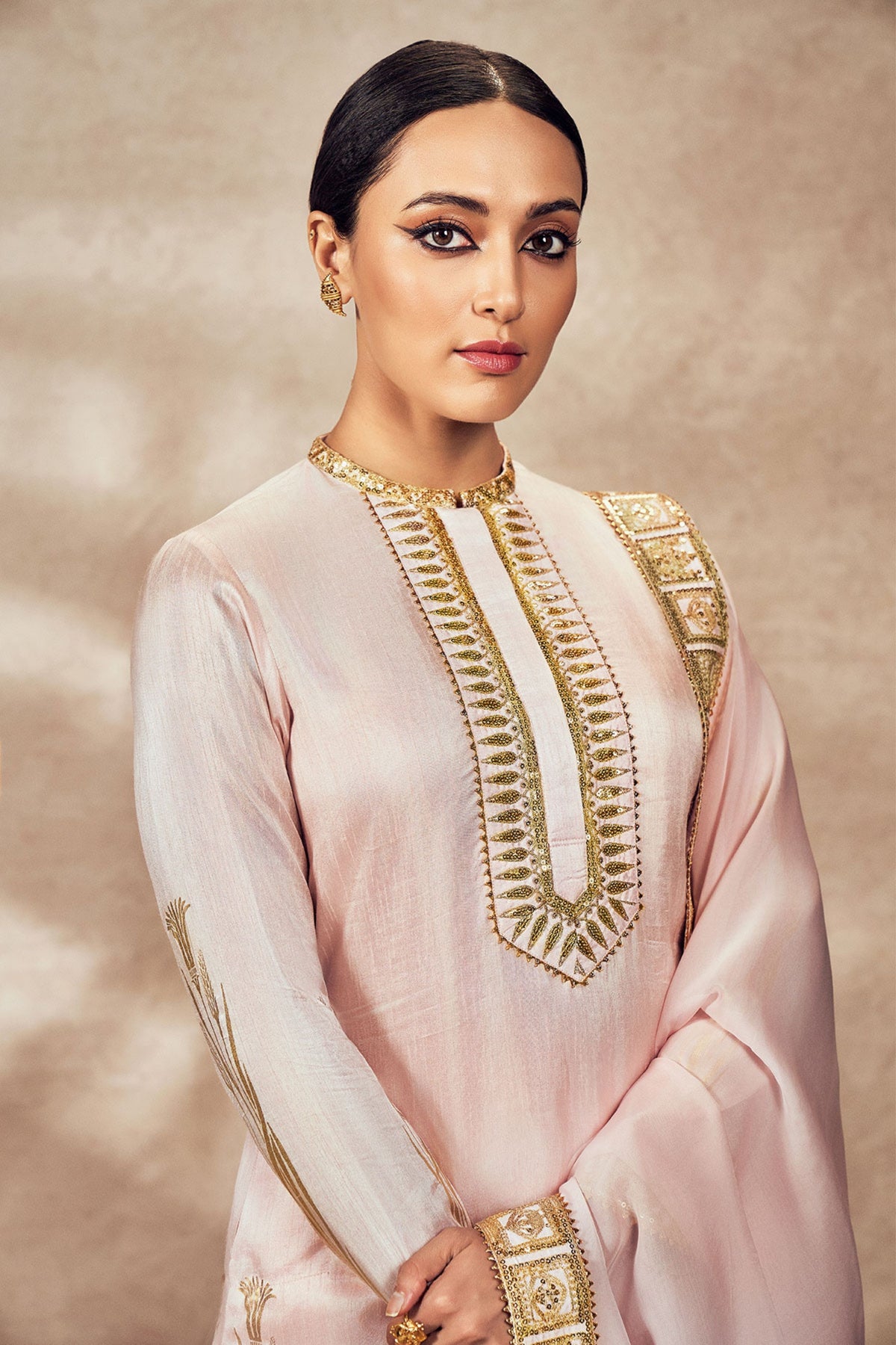 Pink Whispering Lily Sharara Set