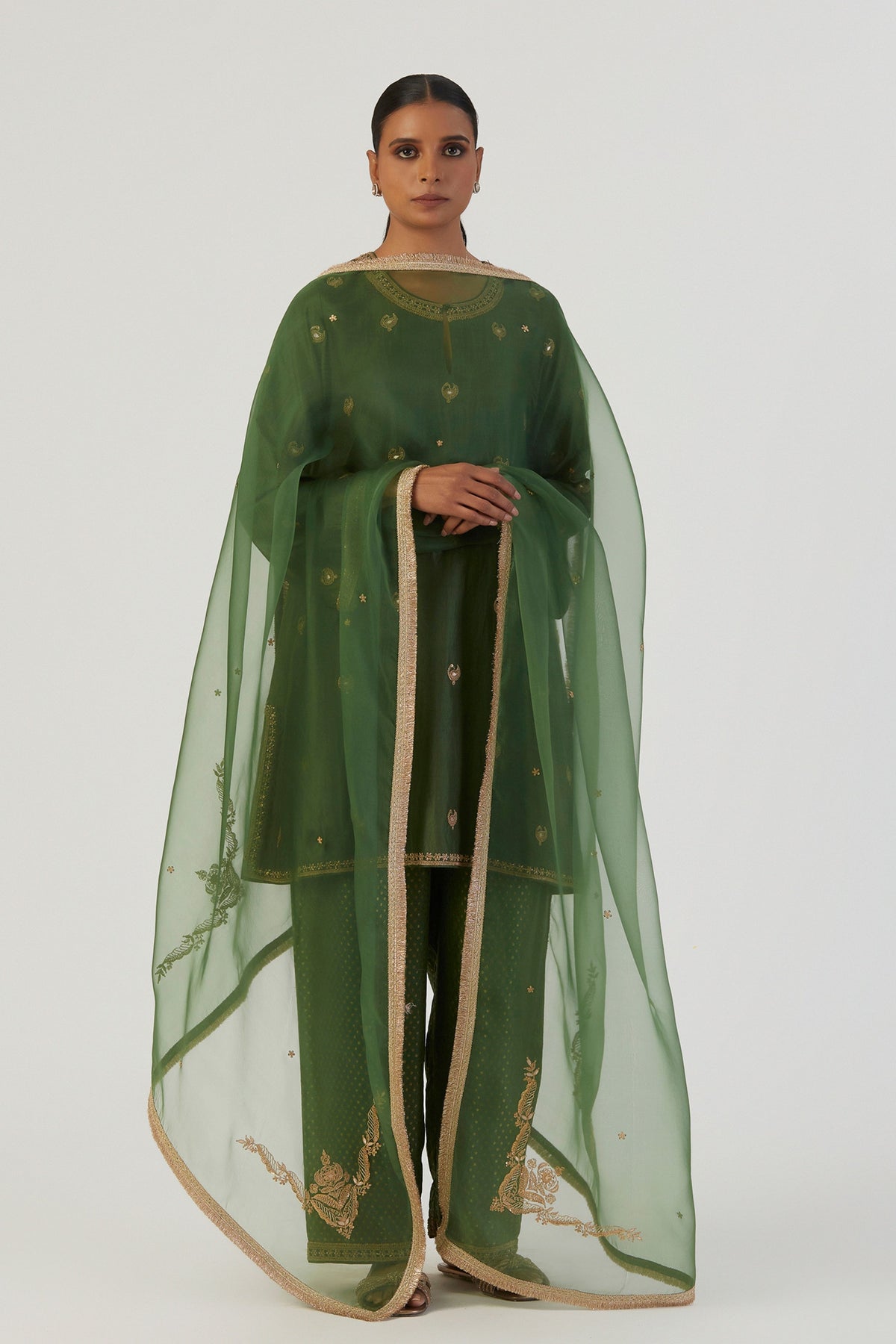 Uri Green Dupatta