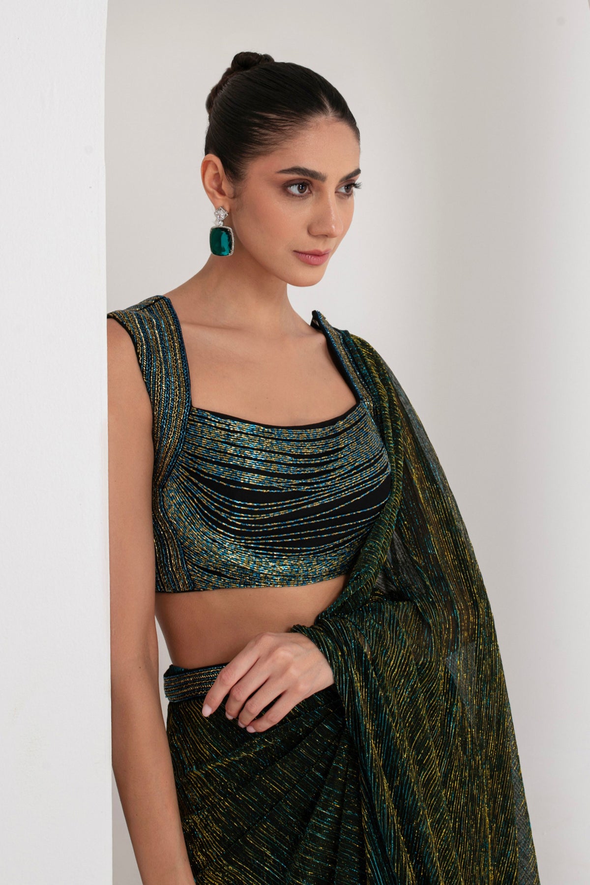 Black Nalki Draped Saree