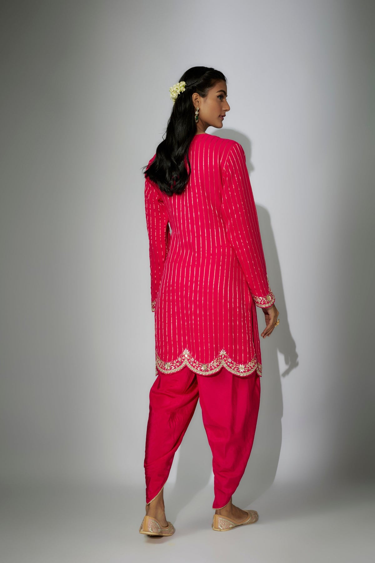 Hot Pink Embroidered Kurta Set