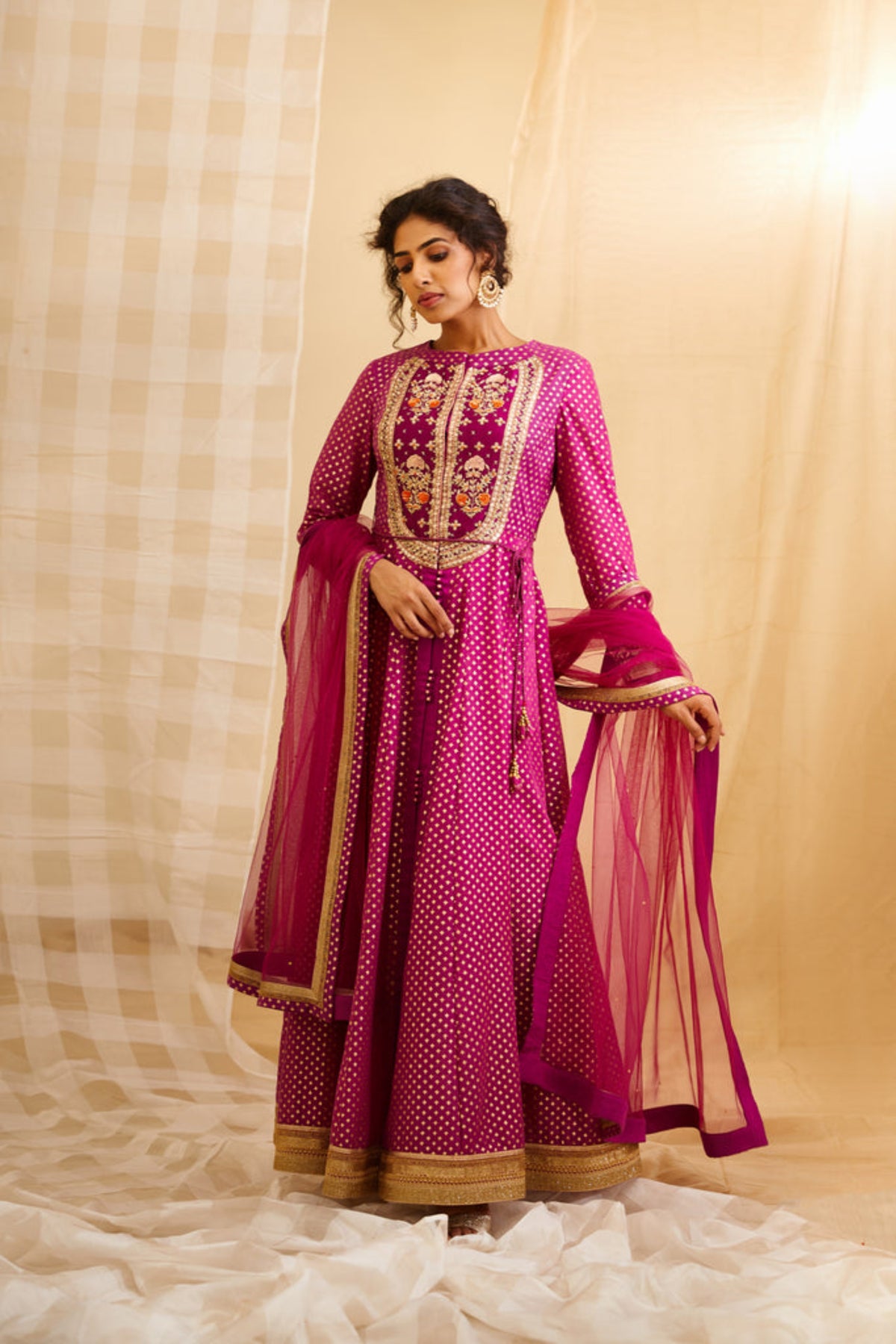 Wine Pink Anarkali Set