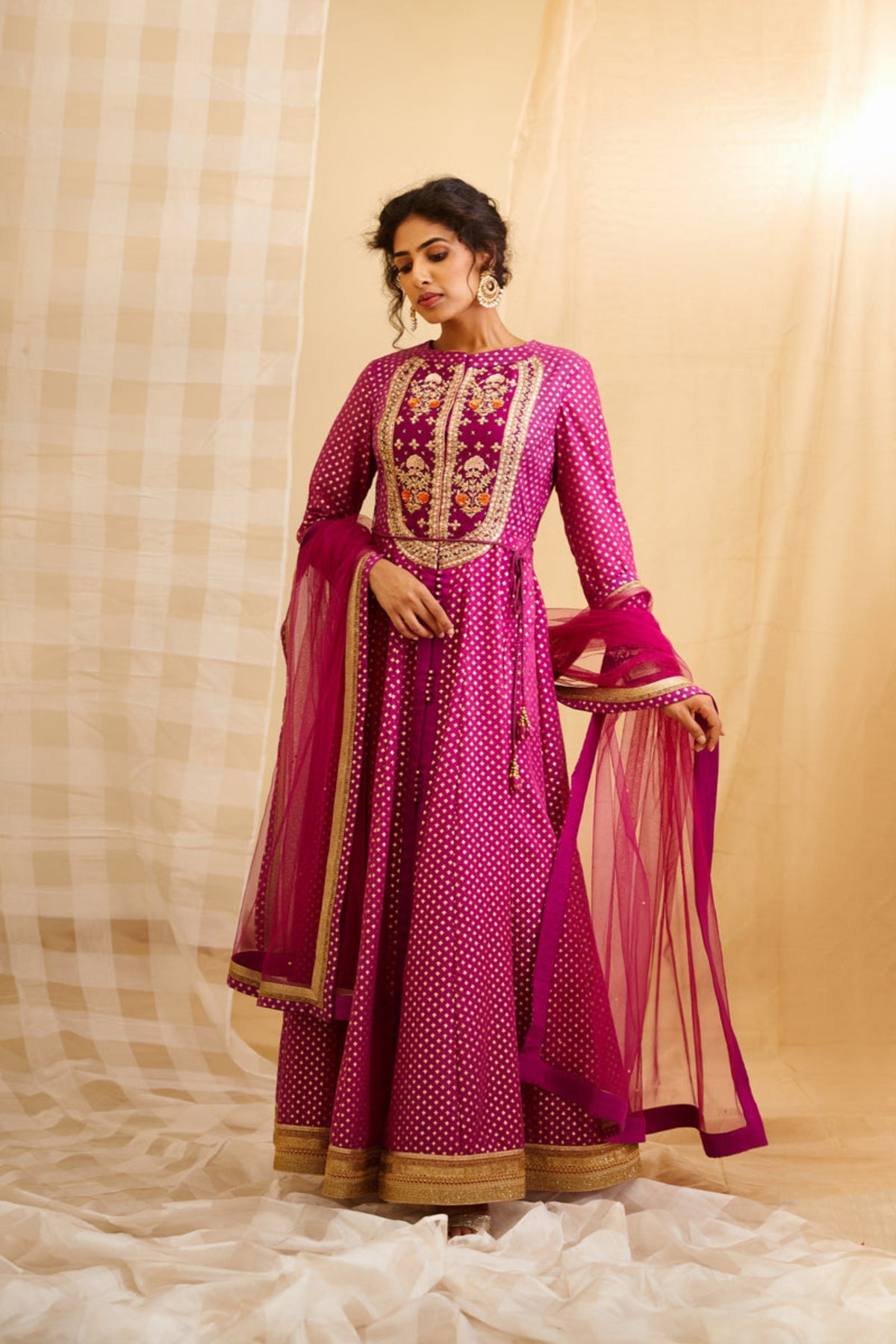 Wine Pink Anarkali Set