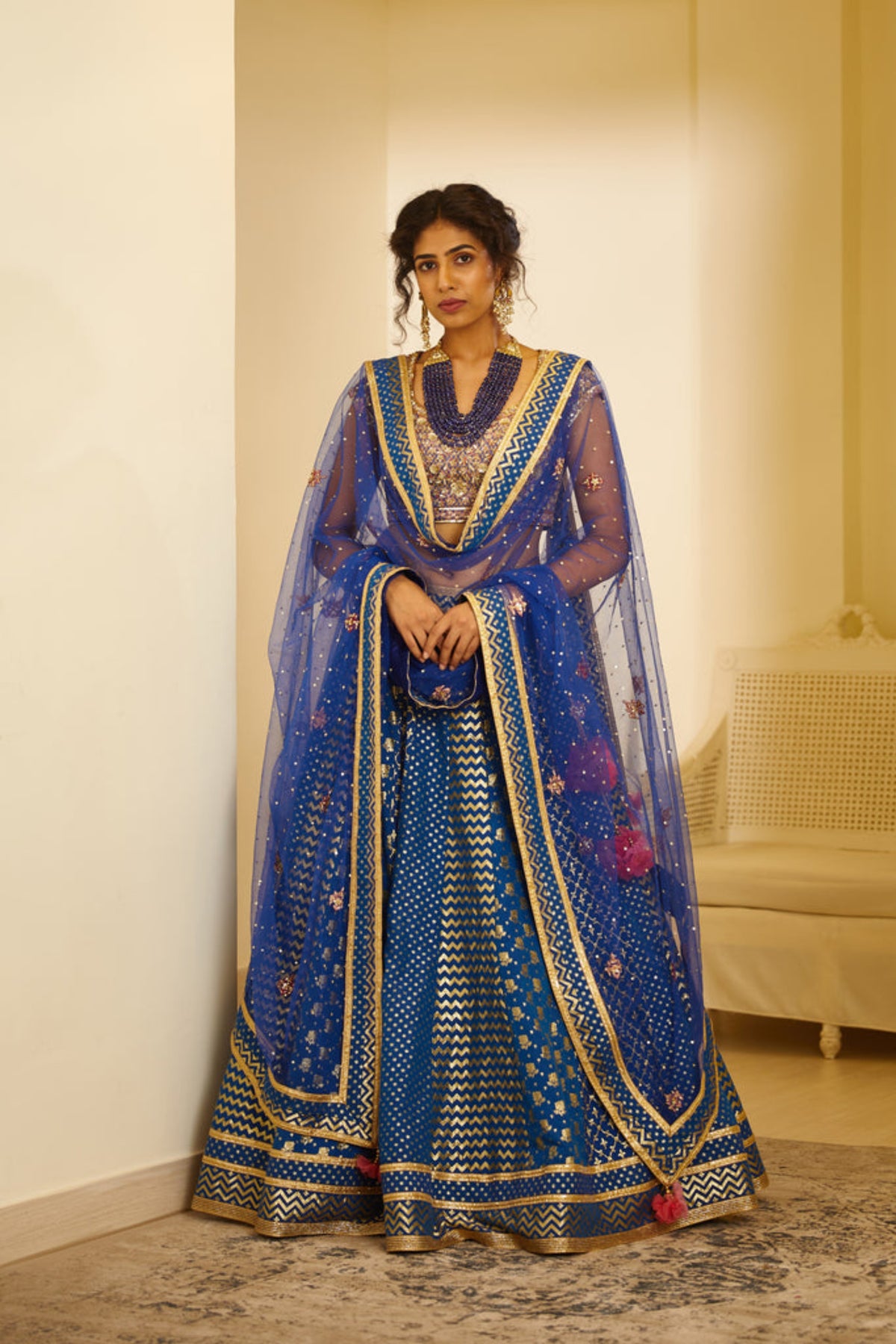 Royal blue lehenga set