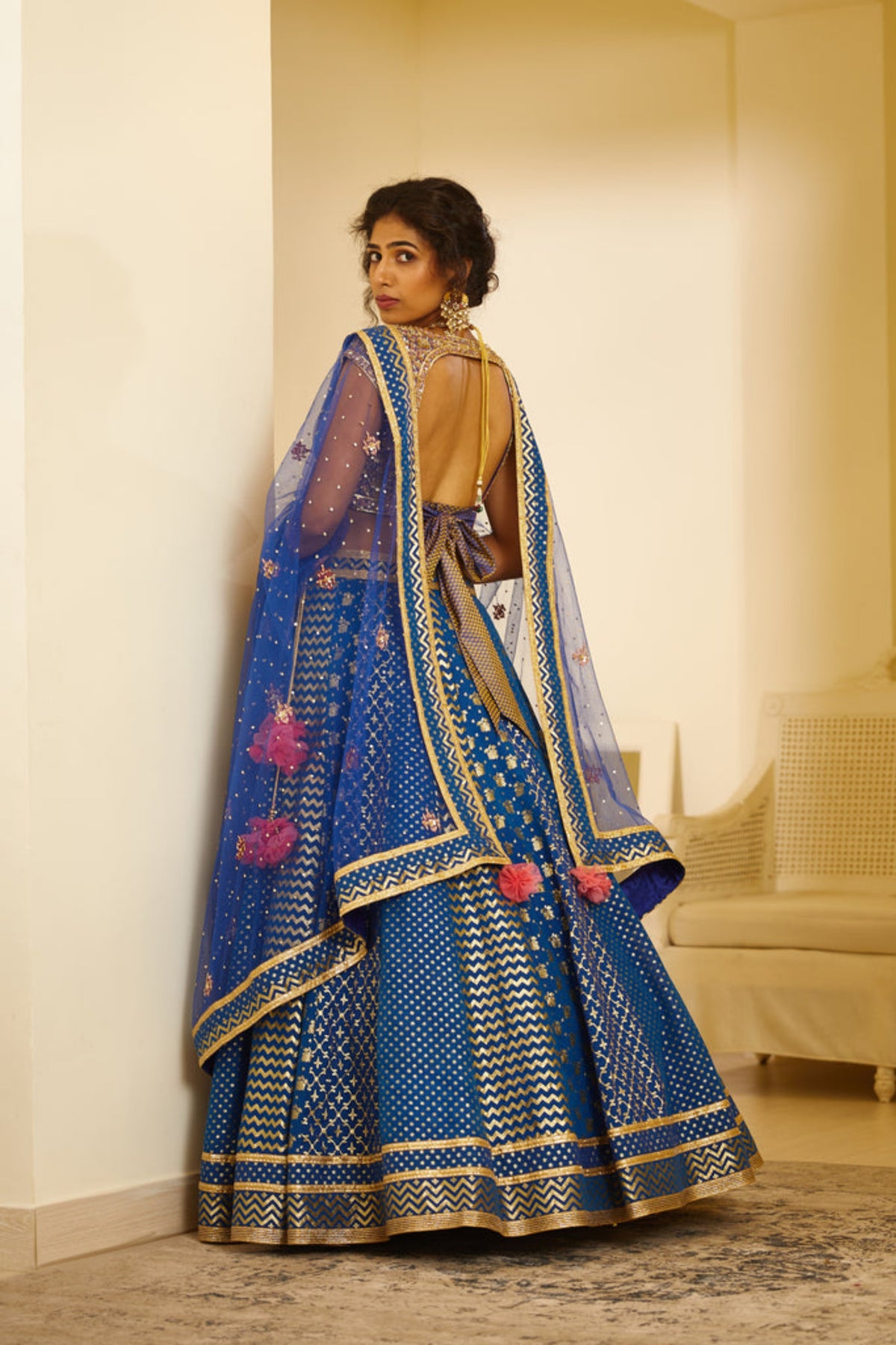 Royal blue lehenga set