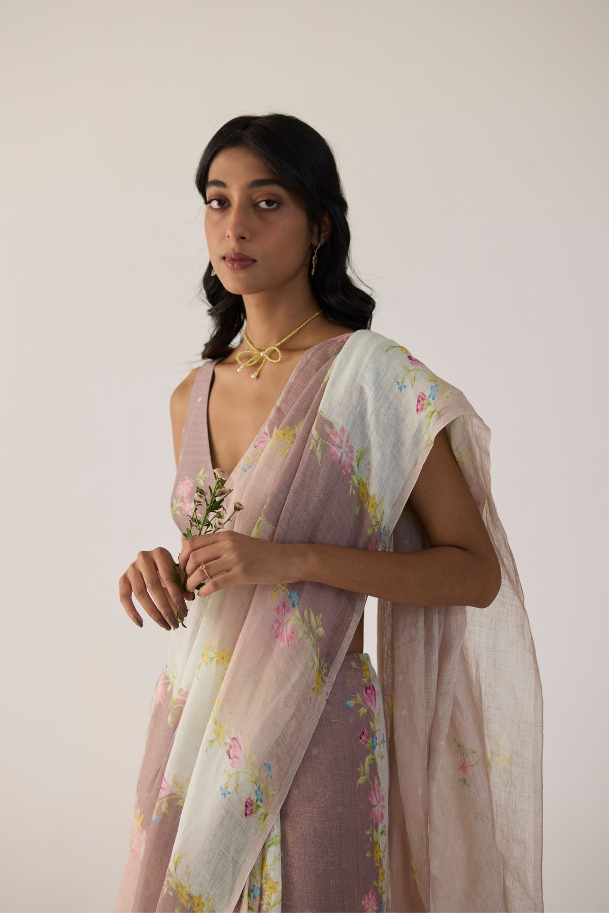 Meander Brown Sari