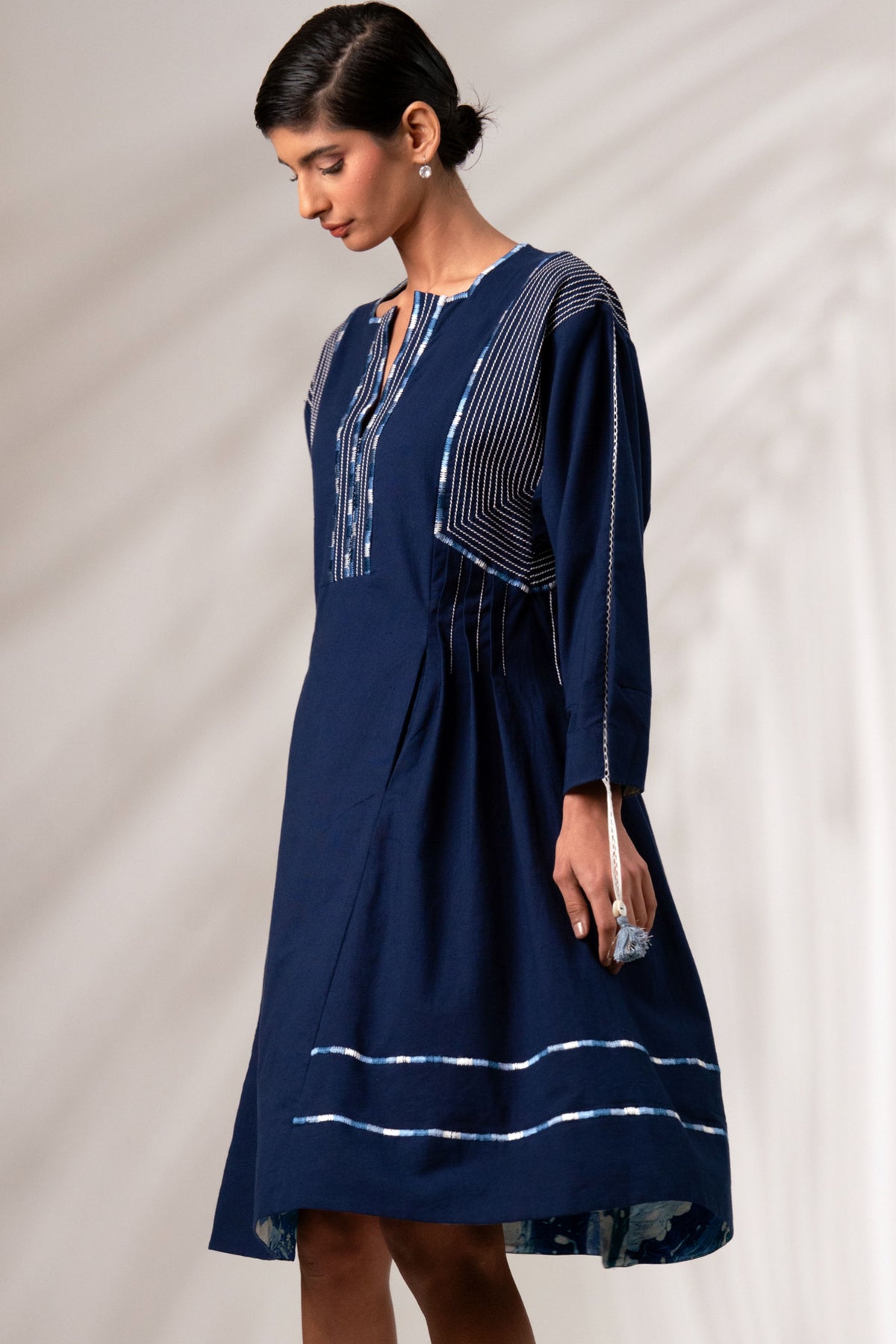 Nixie Indigo Pinstripe Dress