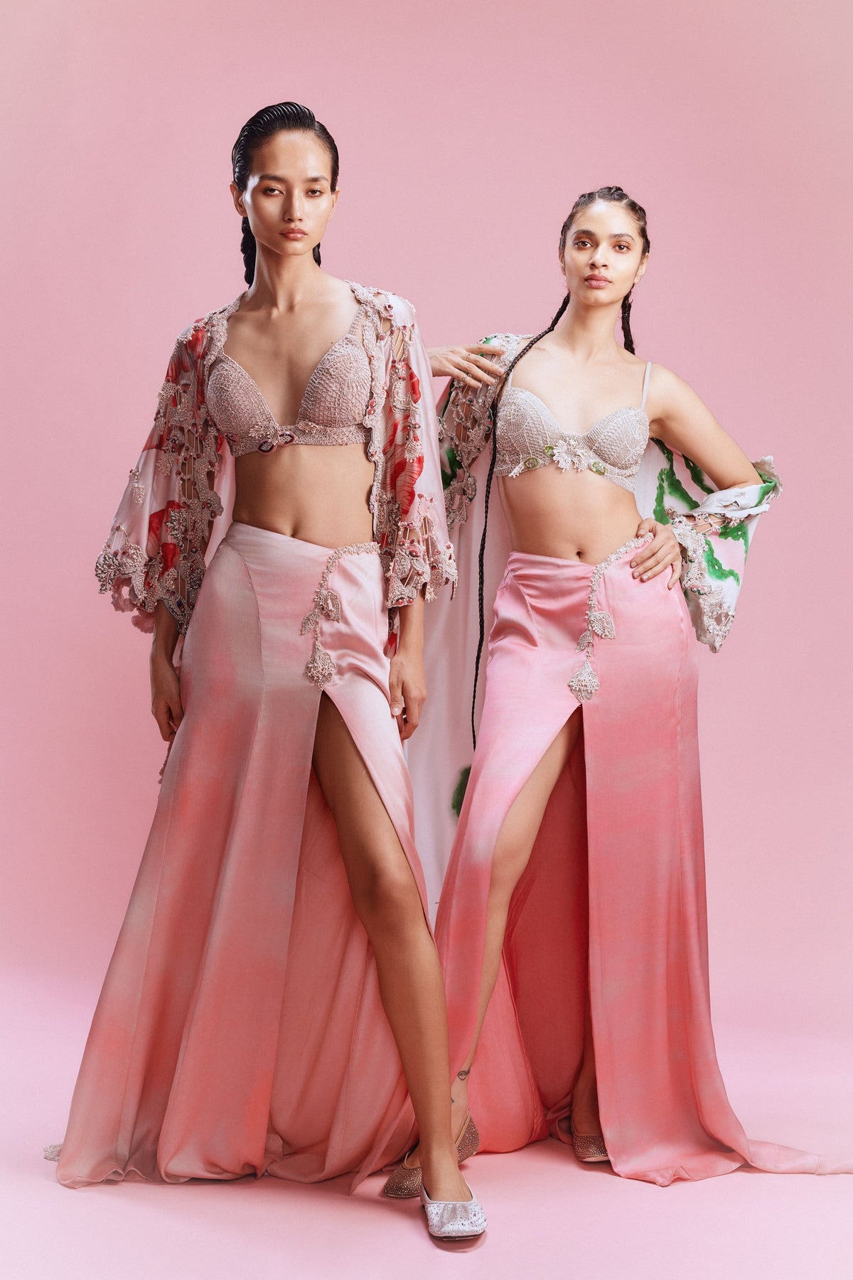 Evara Peach Cape Set