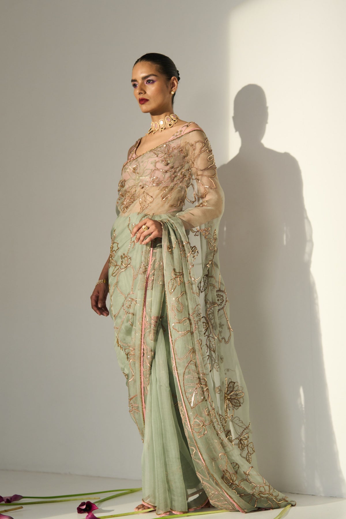 Green Mansa Saree