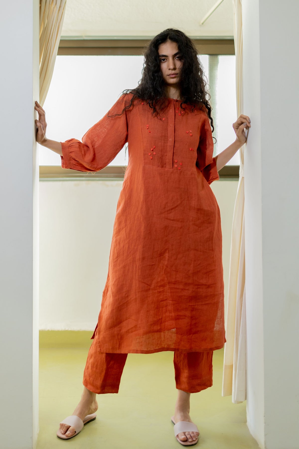 Ginger Orange Straight Kurta