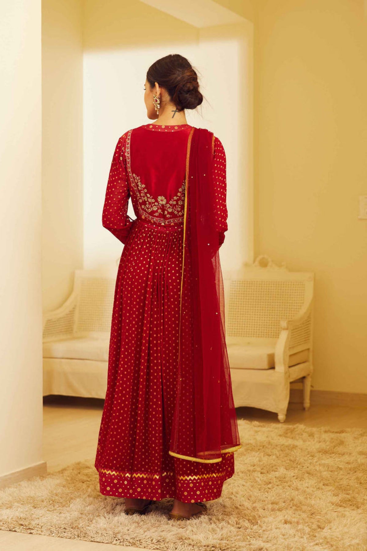 Maroon anarkali set