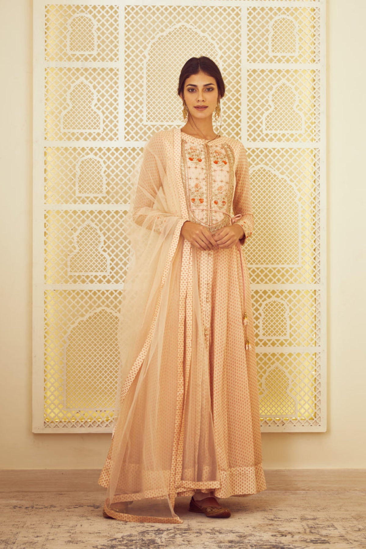 Beige anarkali set