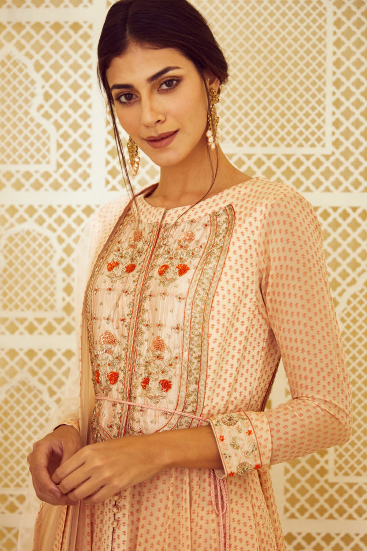 Beige anarkali set