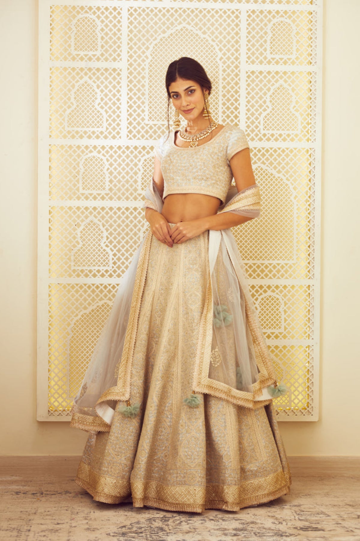 Ice blue lehenga set