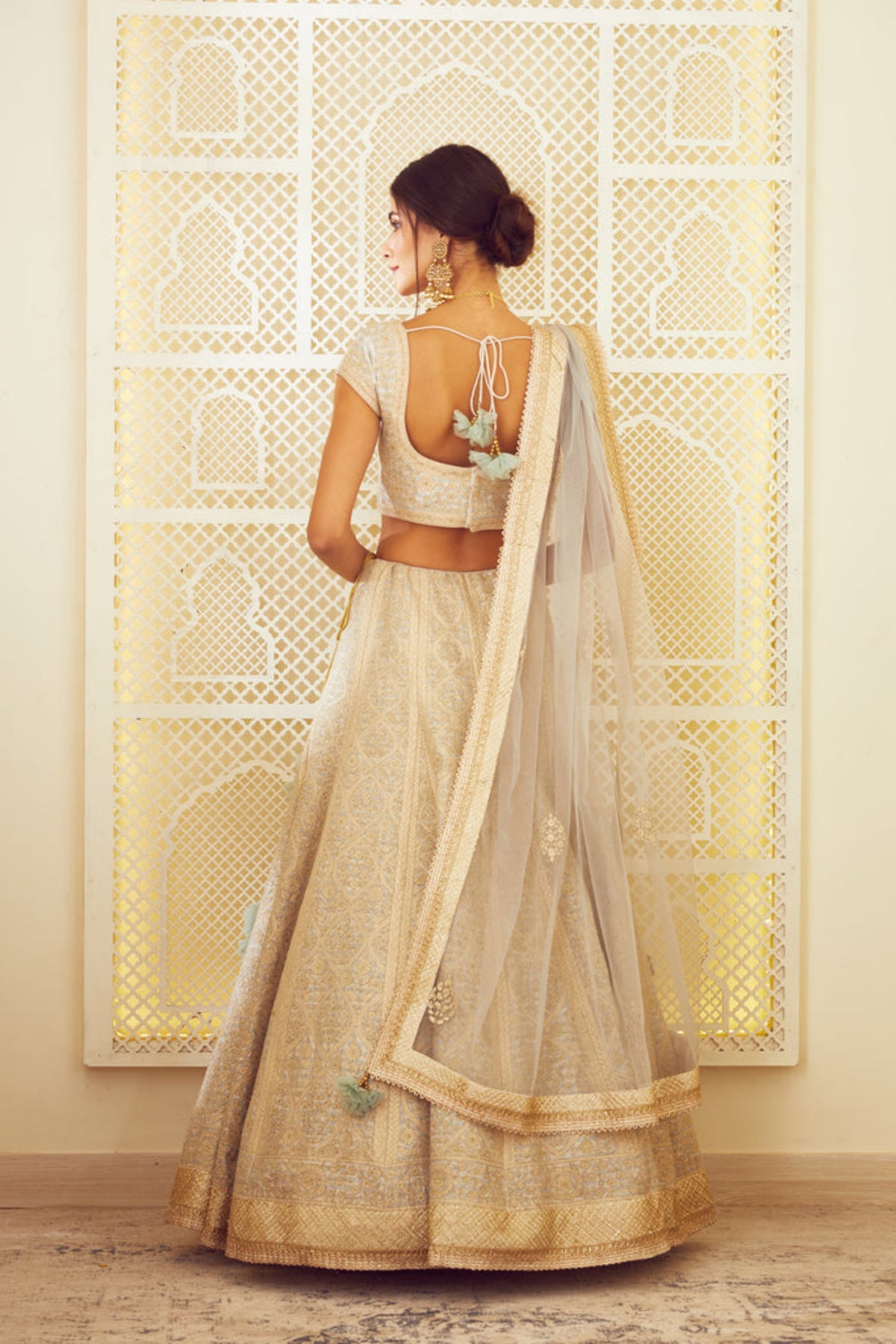 Ice blue lehenga set