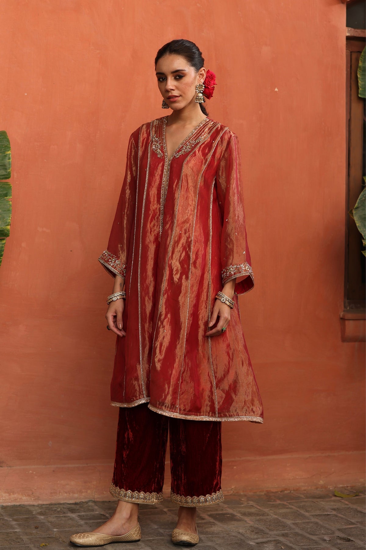 Orange Raya Kurta Set