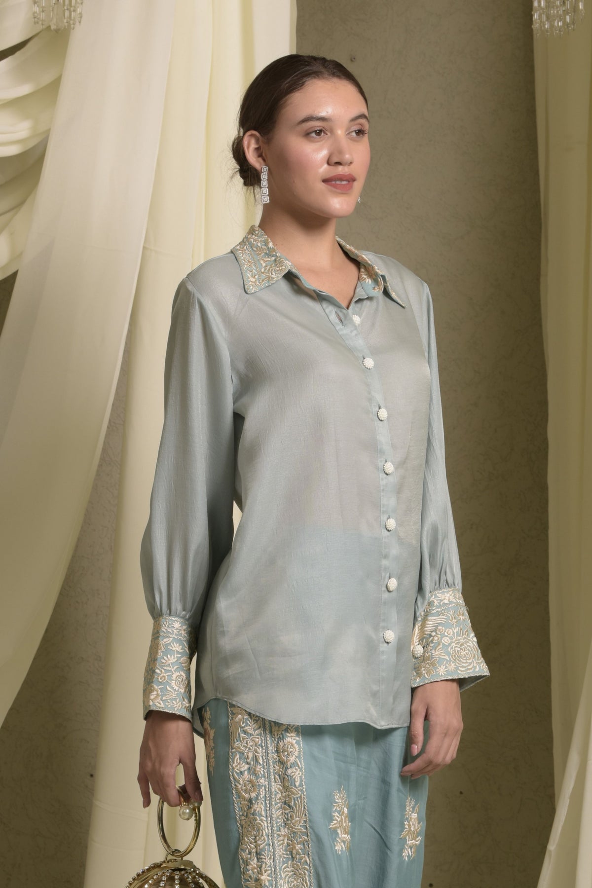 Reyna Gara Glazed Mint Shirt