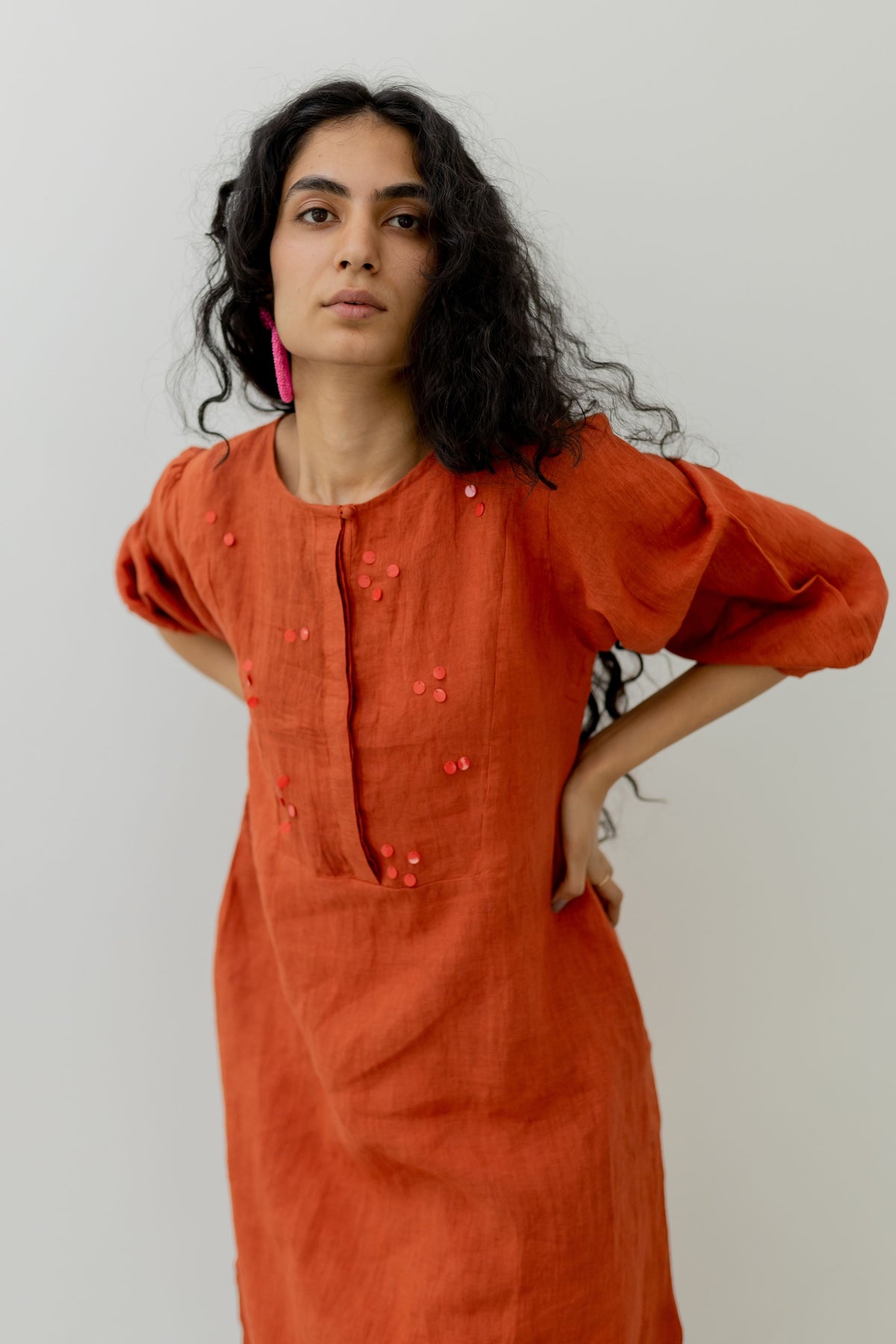 Ginger Orange Straight Kurta