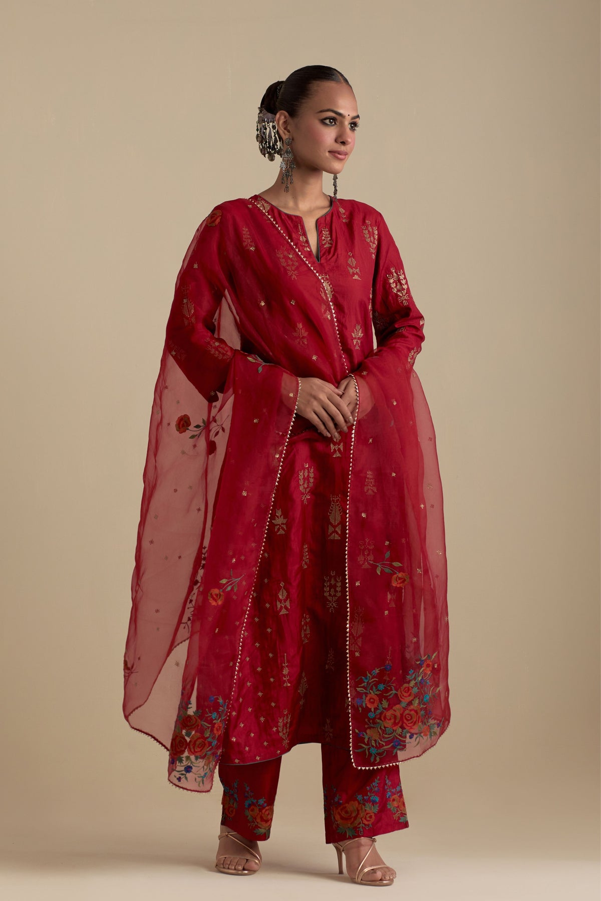 Barn Red Straight Kurta Set