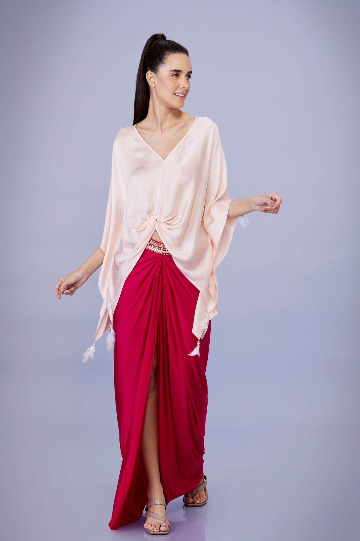 Ruby Pink Draped Skirt