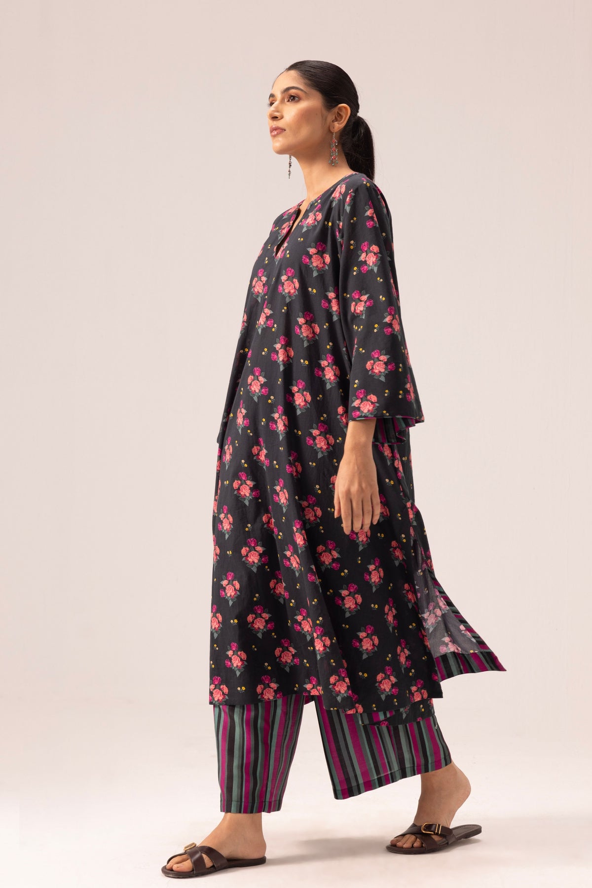 Hazel Phiran Black Kurta Set