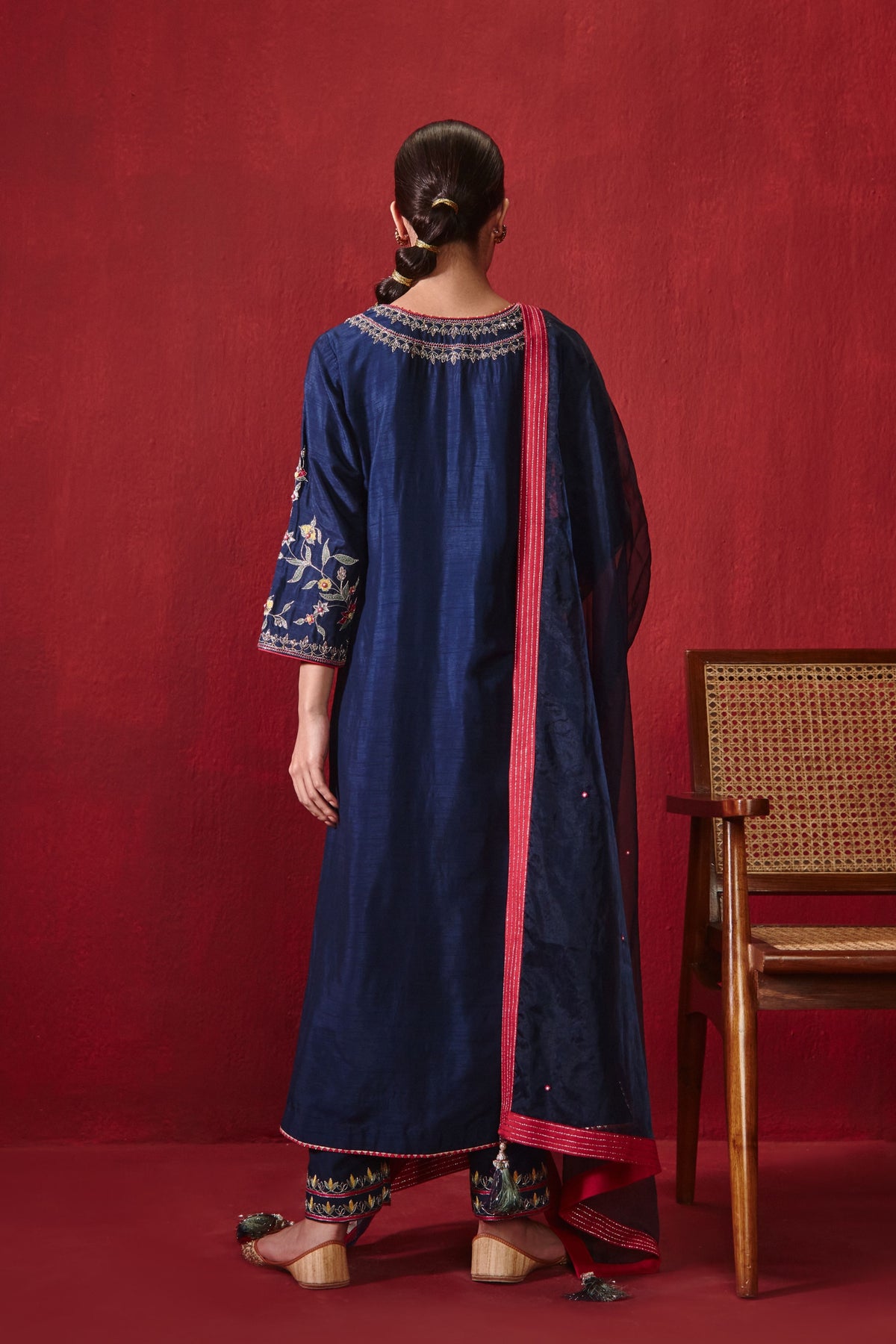 Navy Preeti Kurta Set