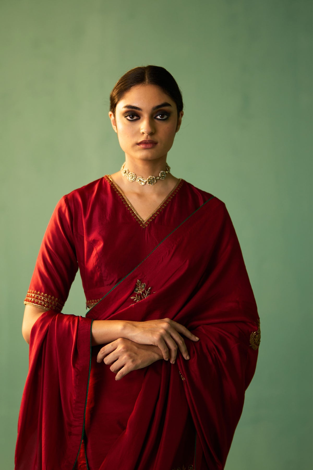 Maroon Red Devika Saree