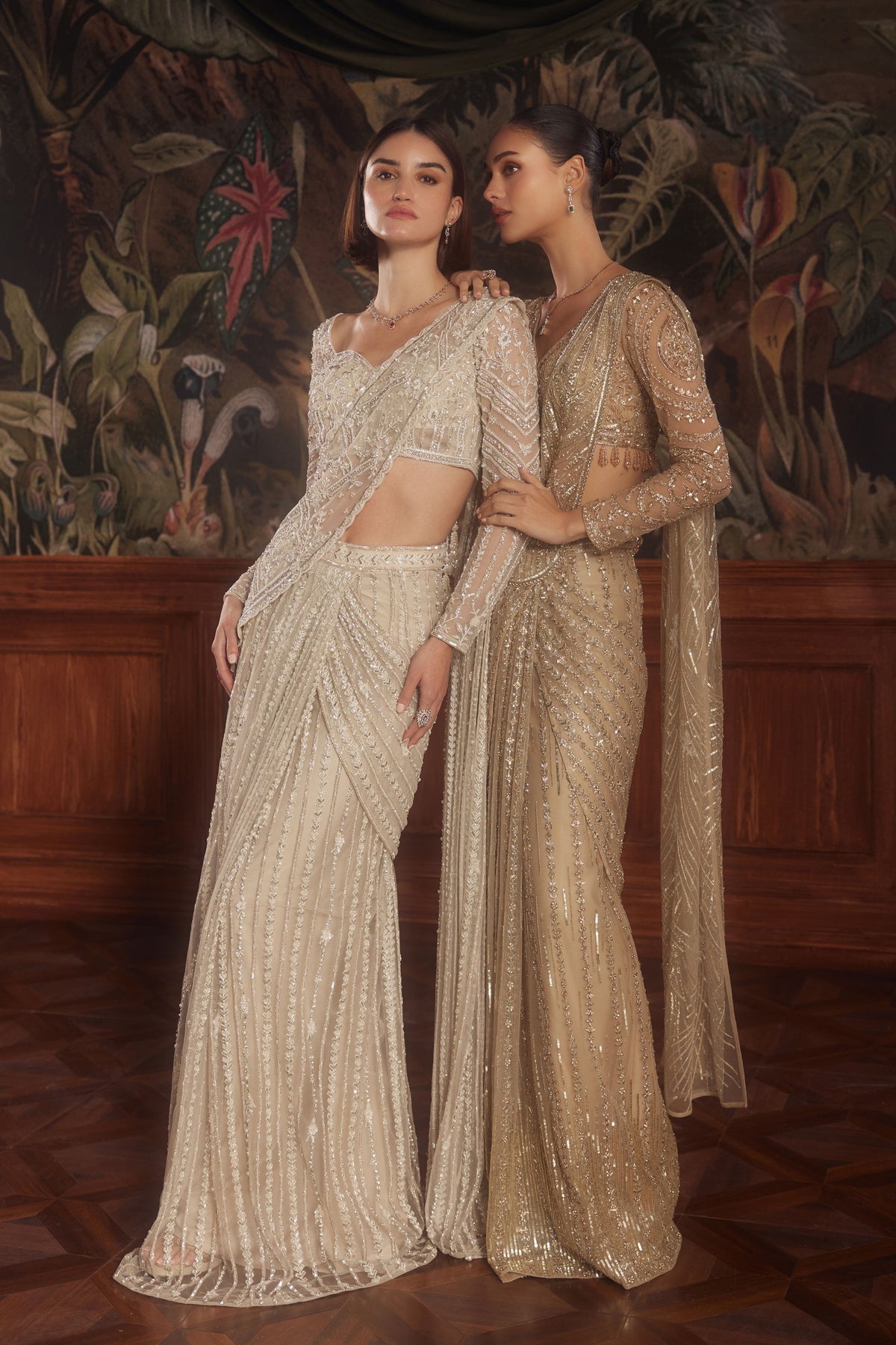 Atlante Gold Draped Saree