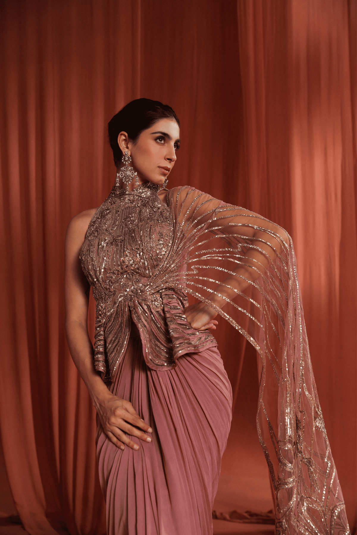 Blossom Peplum Saree