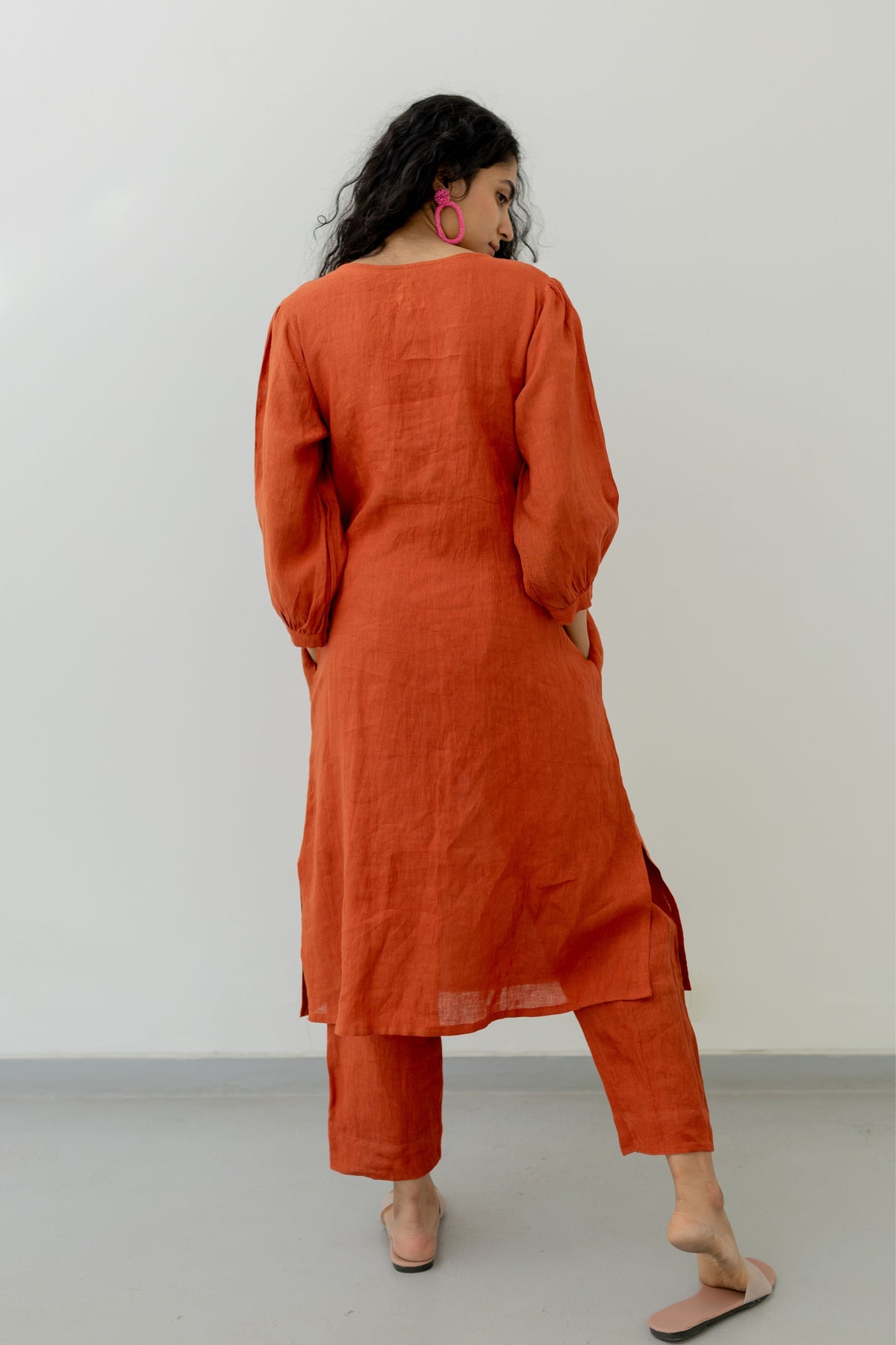 Ginger Orange Straight Kurta