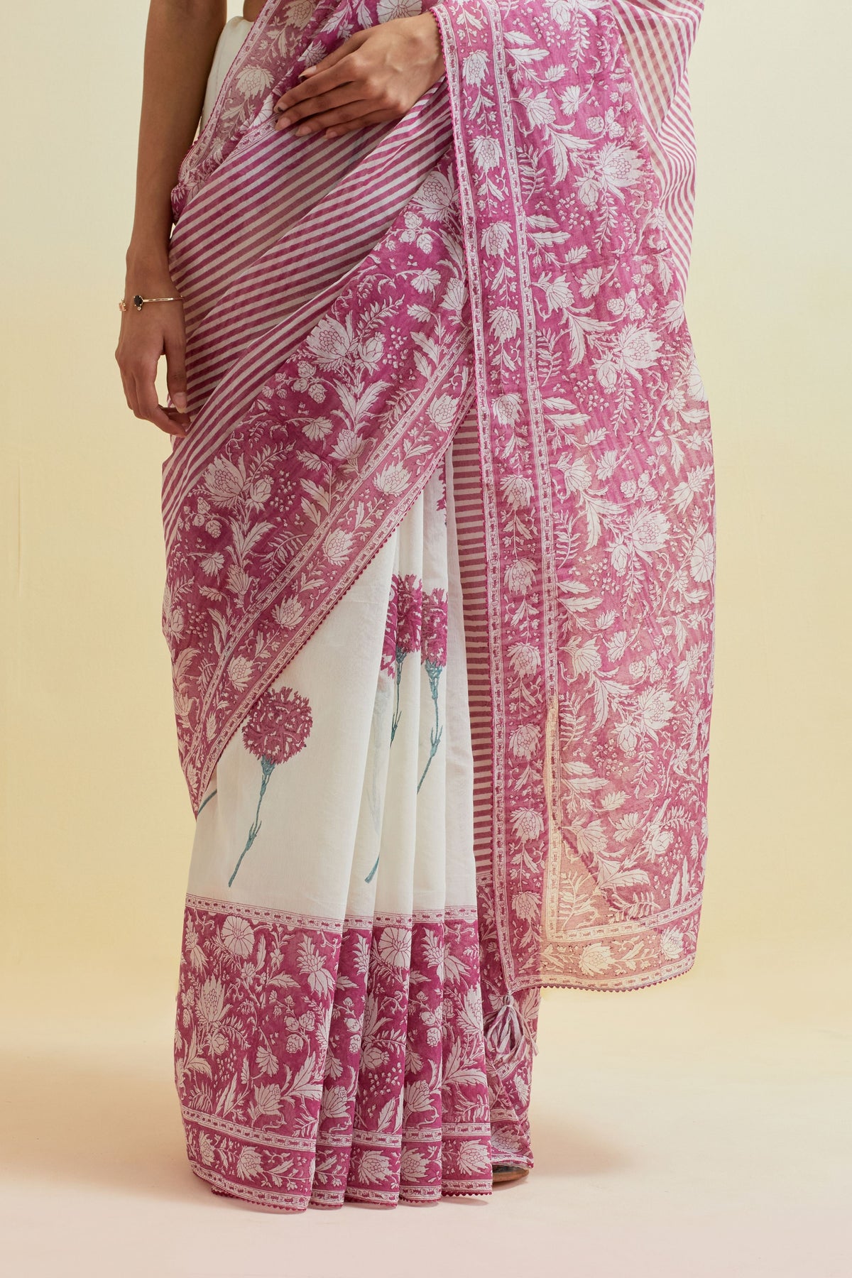 Flower Print Saree Set