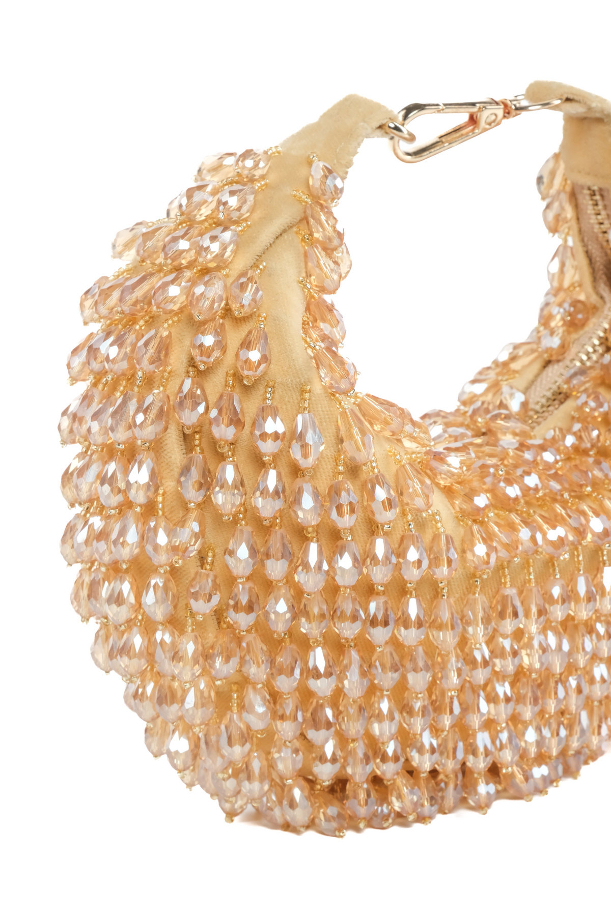 Ophelia Gold Embellished Hobo Bag