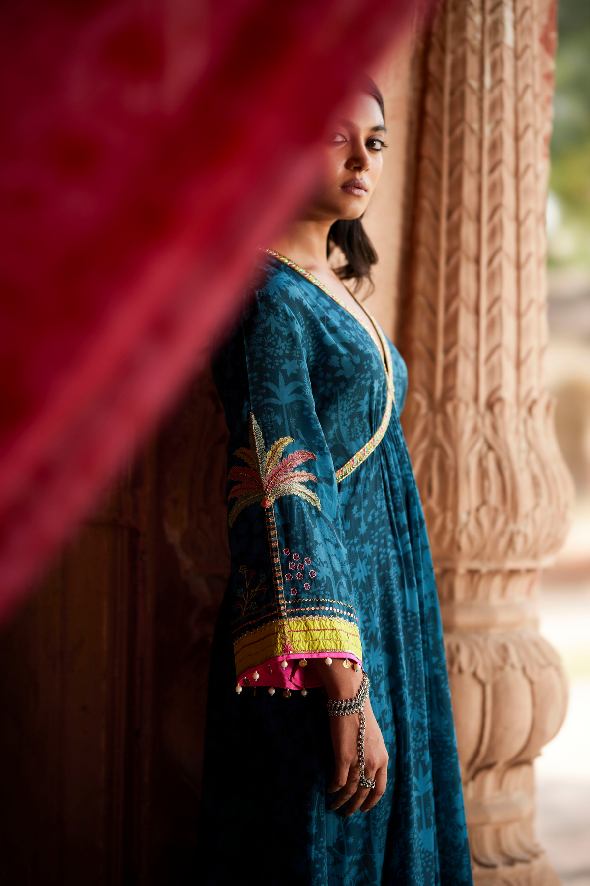 Teal Tree Bell Sleeve Kurta Set