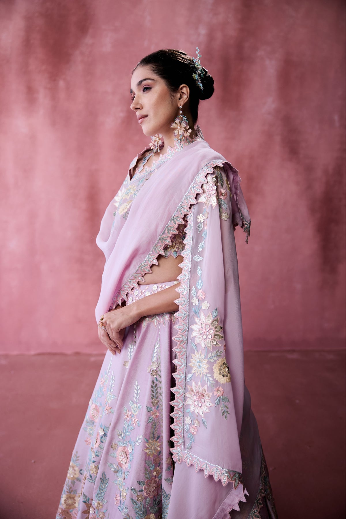 Purple Silk Lehenga Set