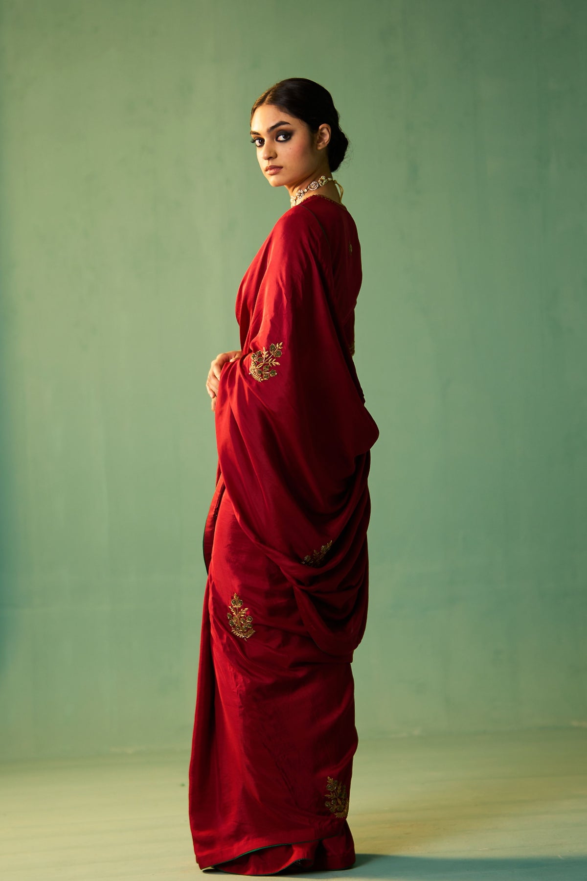 Maroon Red Devika Saree