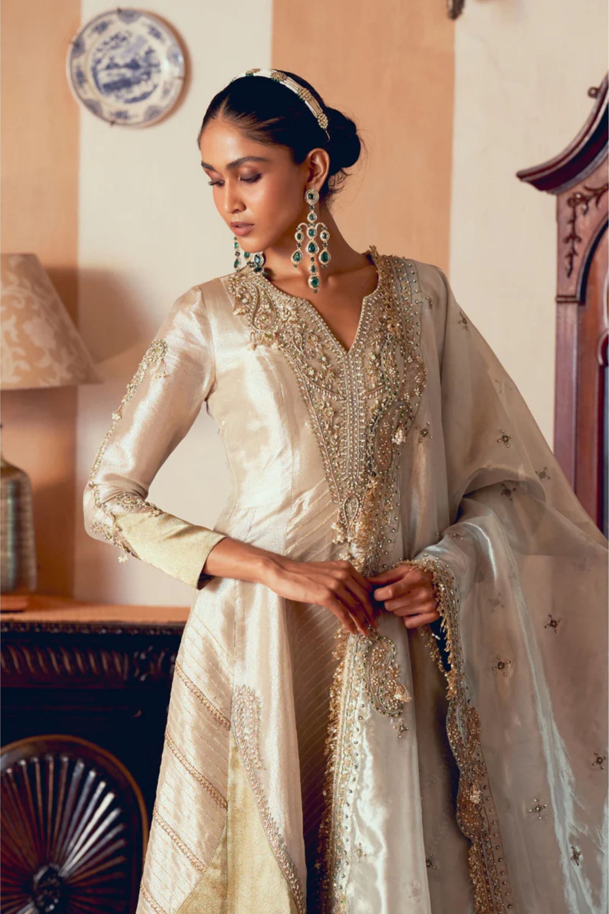 Pearl Gold Anarkali