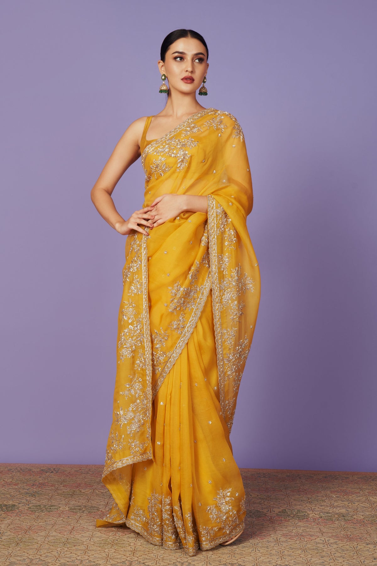 Inayat Lemon Yellow Saree Set