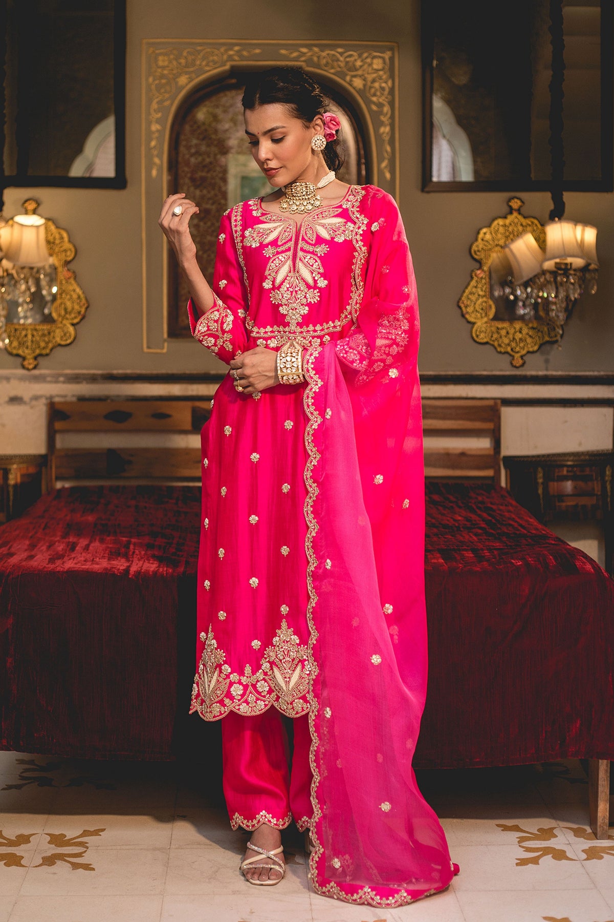 Hot Pink Kurta Set