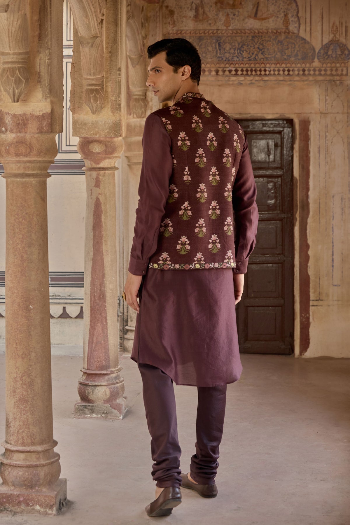 Dark Purple Nawaz Bandi Set