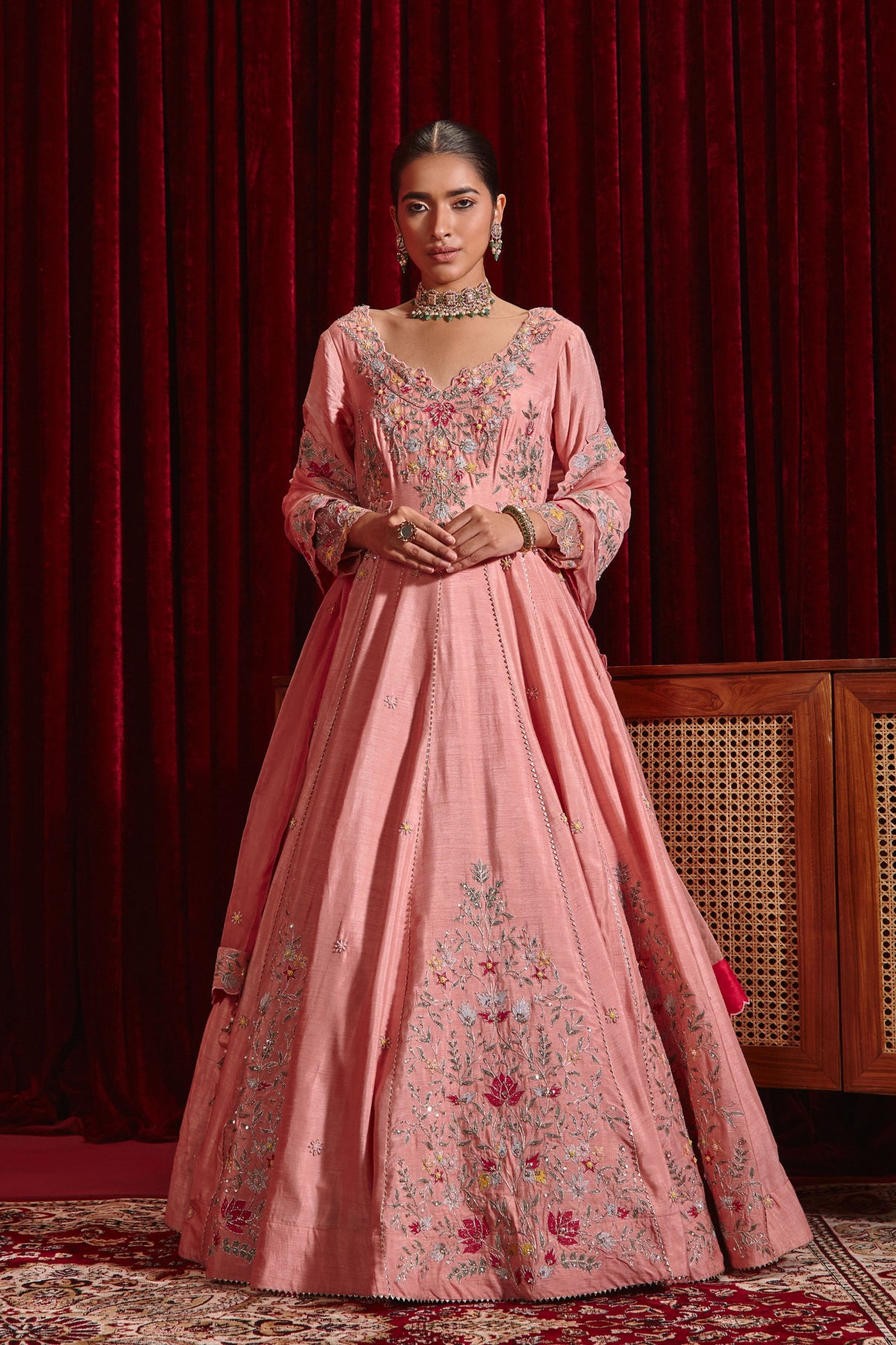 Rose Pink Naira Anarkali Set