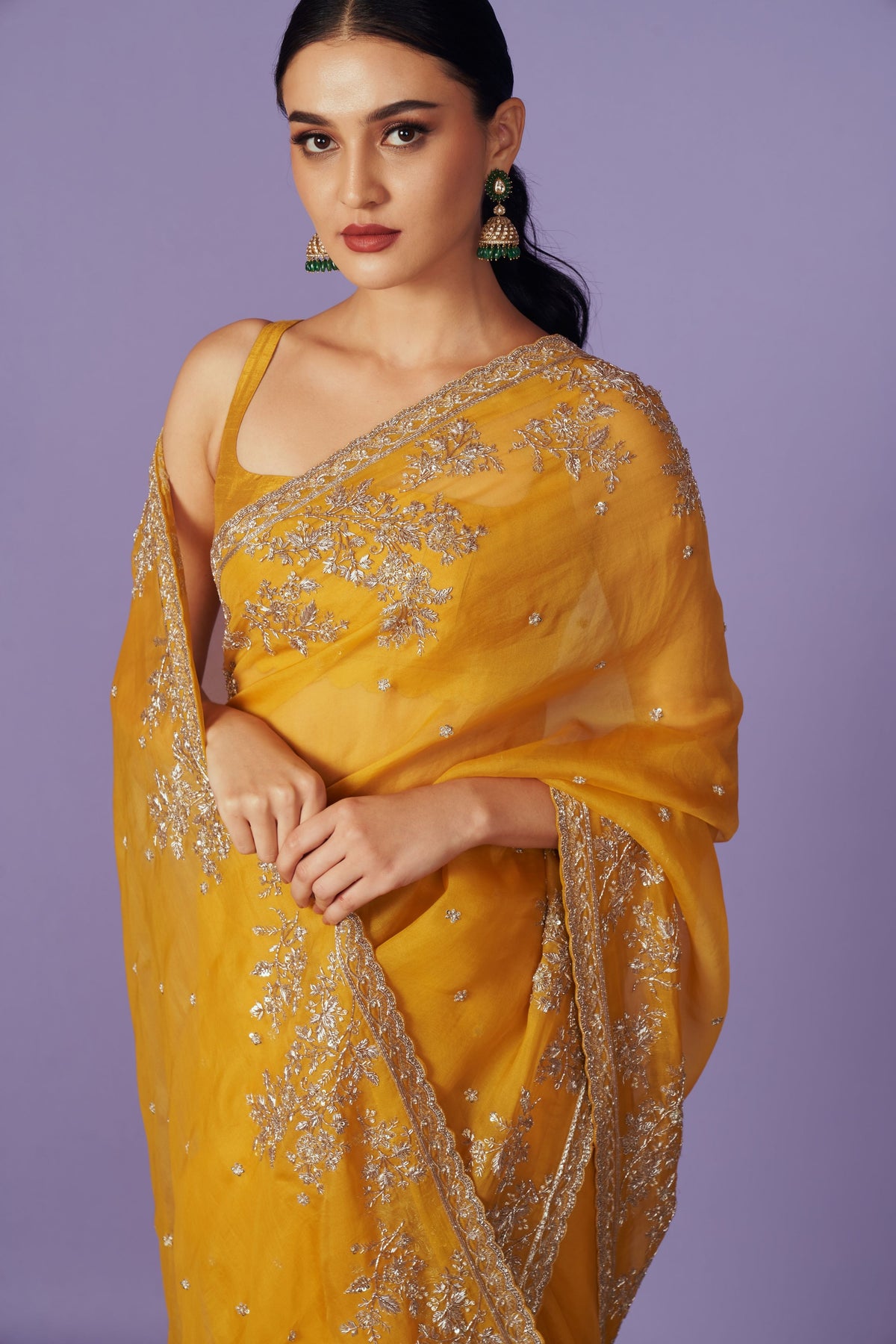 Inayat Lemon Yellow Saree Set