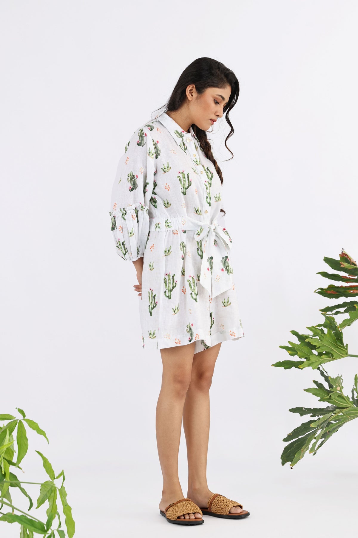 Cactus Bristle Tie Playsuit