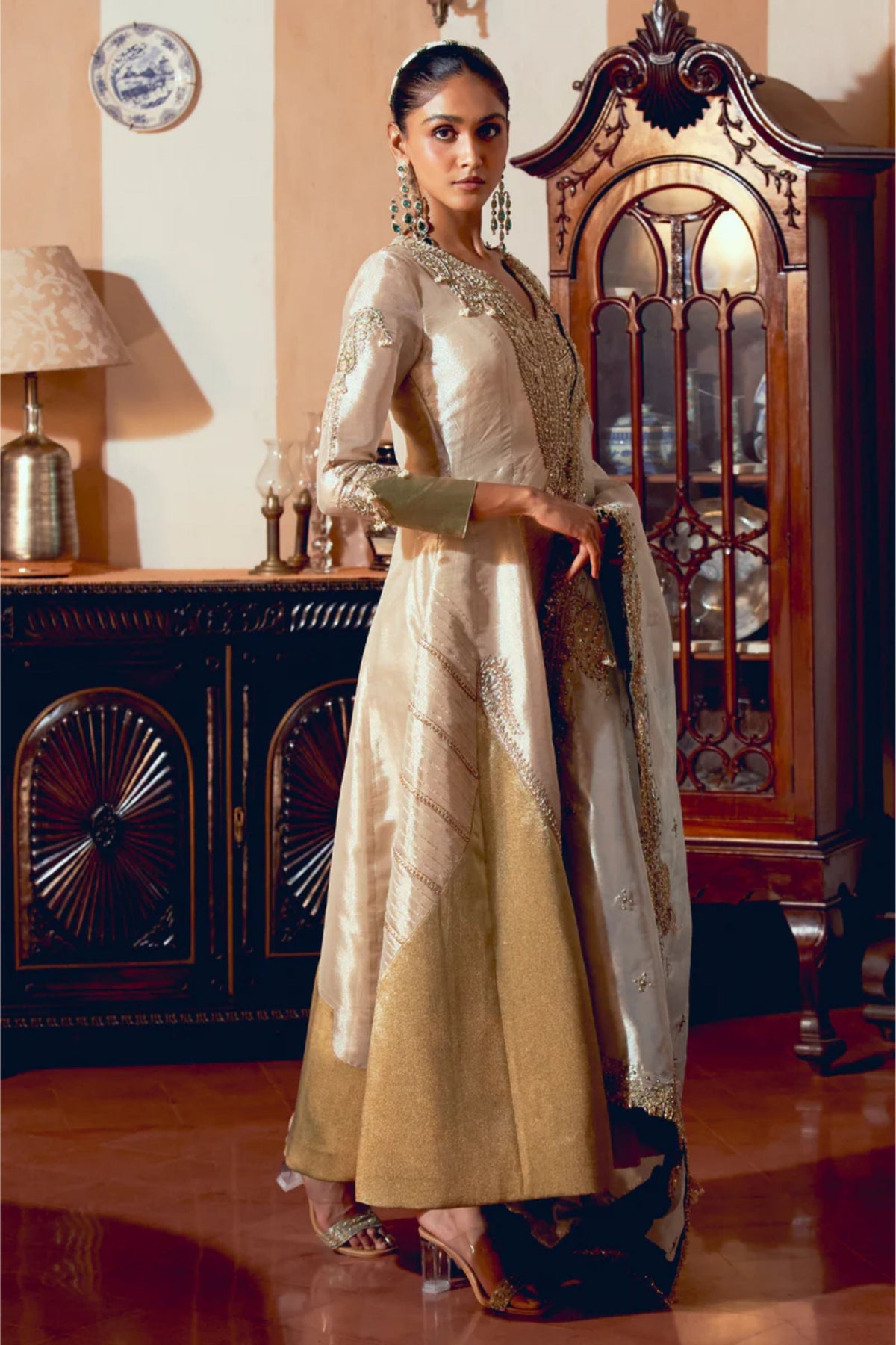 Pearl Gold Anarkali