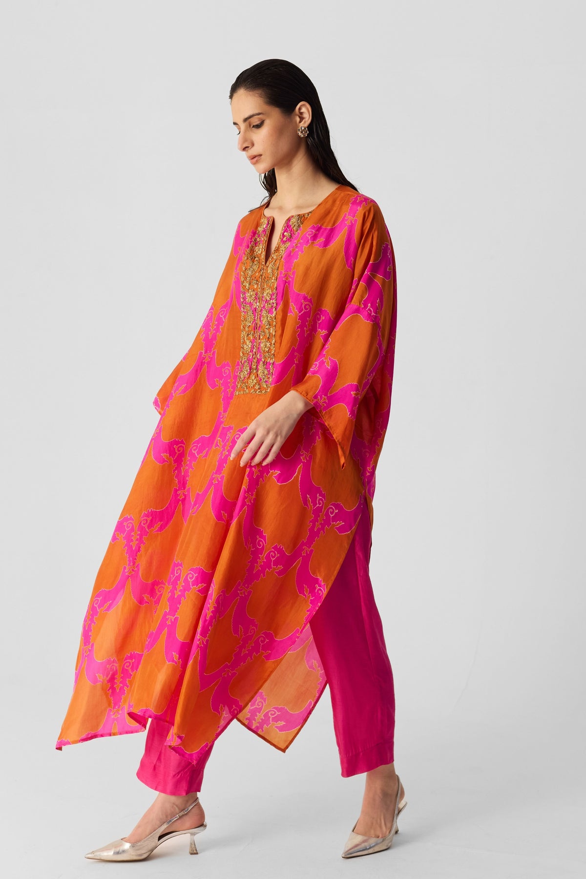 Zuzi Orange Kaftan Set